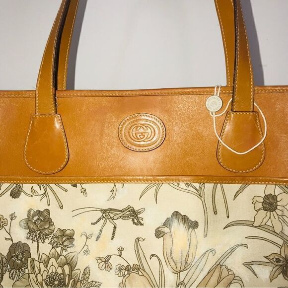 Gucci Floral Tan and Brown Tote Bag - Picture 14 of 16